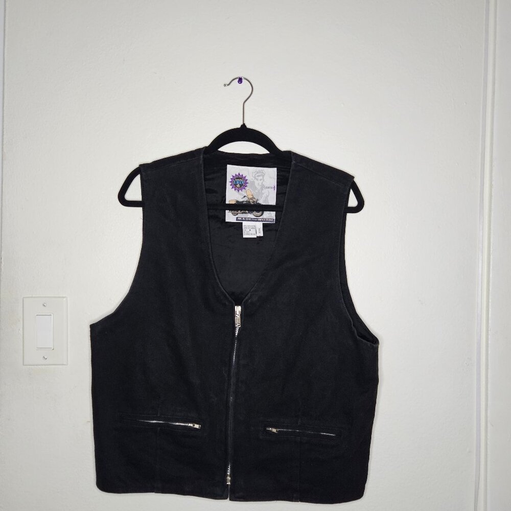 Vintage Umen Hiphop M Utility Vest Two Pocket USA Made Zipper
